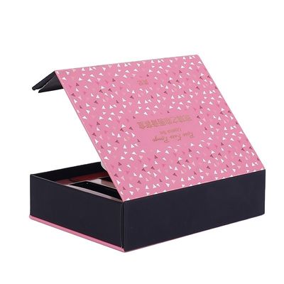 Cá nhân hóa CMYK Giấy bạc màu hồng vàng Hộp đóng gói Nắp từ tính
