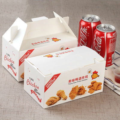 Hộp đóng gói thực phẩm tùy chỉnh 400gsm có thể gập lại dùng một lần Gà rán
