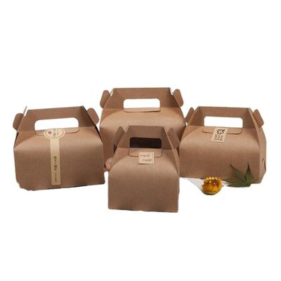 Chiều cao tiệm bánh 8cm Hộp đóng gói thực phẩm tùy chỉnh có tay cầm