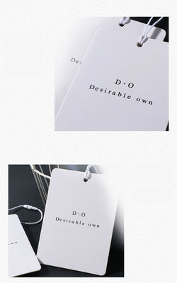 ODM hình chữ nhật hai lớp Debossing Tag nhãn quần áo với chuỗi