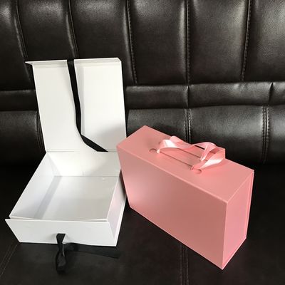 Hộp quà tặng có thể gập lại bằng từ tính CMYK PMS sinh nhật với ruy băng