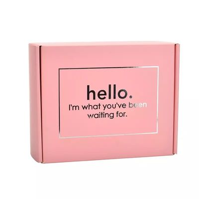 Hộp đóng gói quà tặng màu hồng CMYK với ruy băng