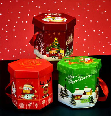 Quà tặng Giáng sinh thân thiện với môi trường Hộp bao bì kẹo CMYK có tay cầm