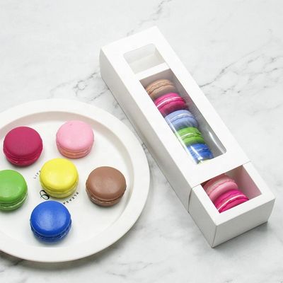 oEM Hộp đóng gói thực phẩm tùy chỉnh Macaron với cửa sổ rõ ràng