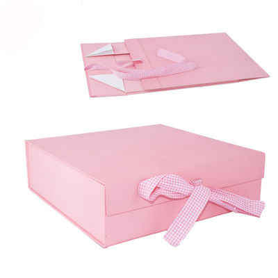 Hộp bao bì có thể gập lại từ tính C1S C2S màu hồng với phần đóng băng